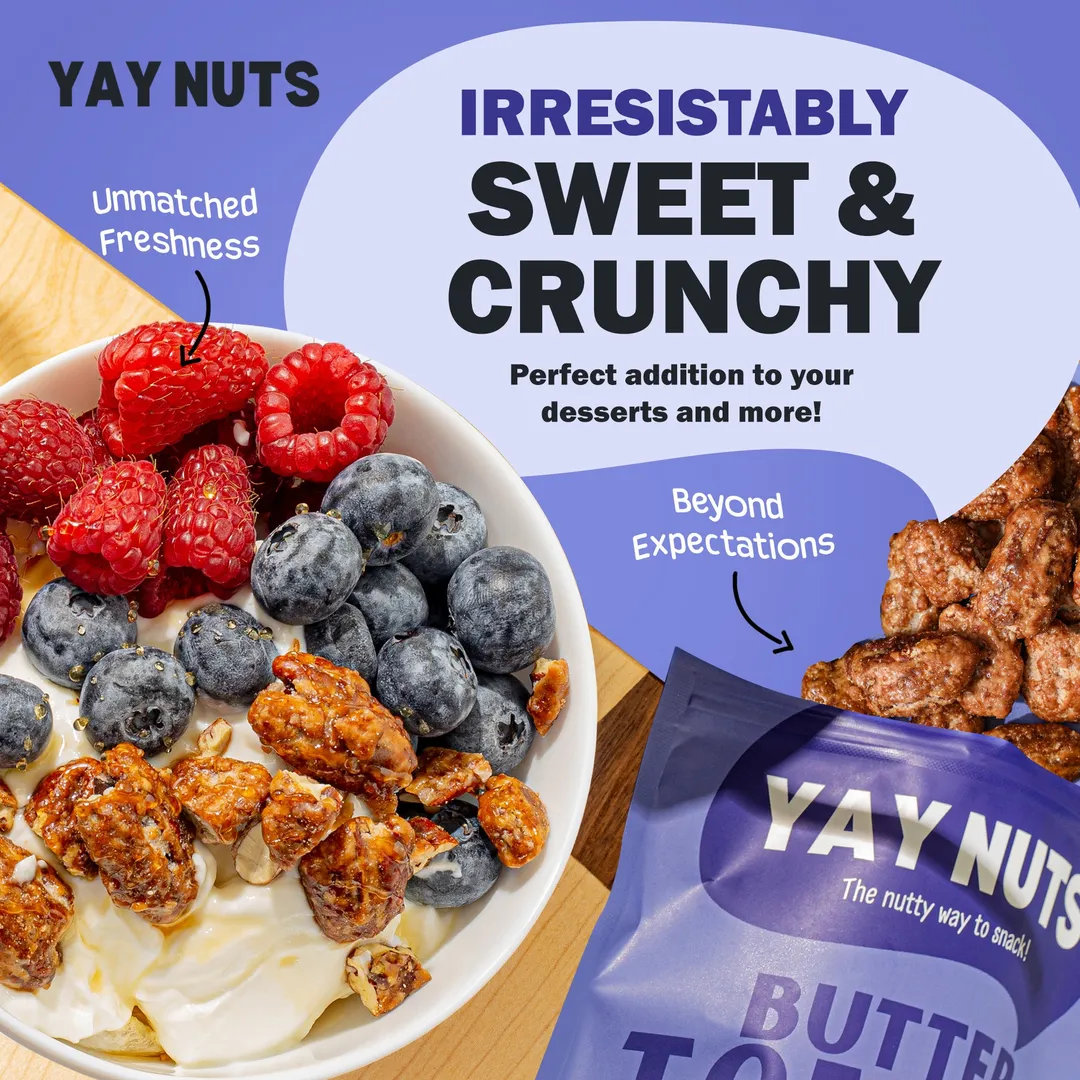 Yay Nuts Sampler Pack — All 4 Butter Toffee Flavors
