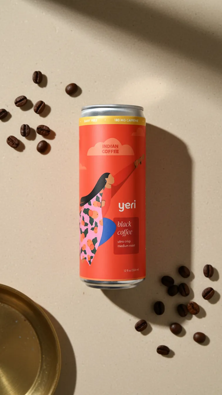 Black Coffee RTD — Single-Origin Indian Specialty Brew | 2 Ingredients | 180mg Caffeine