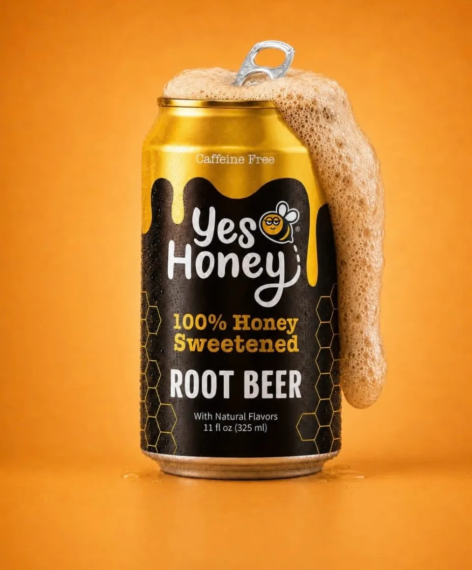 100% Honey Sweetened Soda  Root Beer
