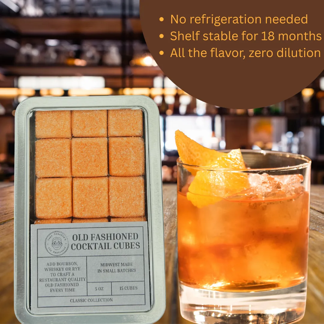 Your Grandpa's Old Fashioned Instant Cocktail, Premade Cocktail Ready in 1 Minute