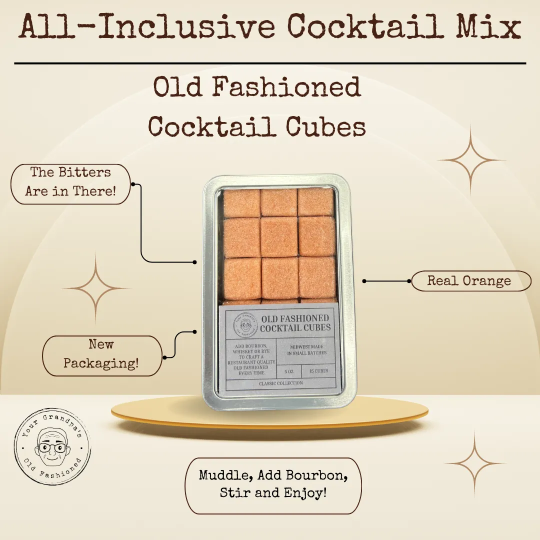 Your Grandpa's Old Fashioned Instant Cocktail, Premade Cocktail Ready in 1 Minute
