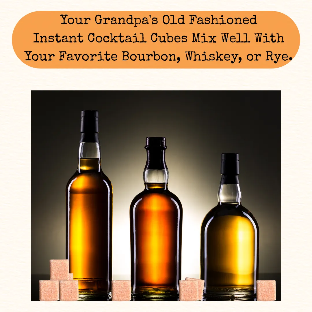 Your Grandpa's Old Fashioned Instant Cocktail, Premade Cocktail Ready in 1 Minute