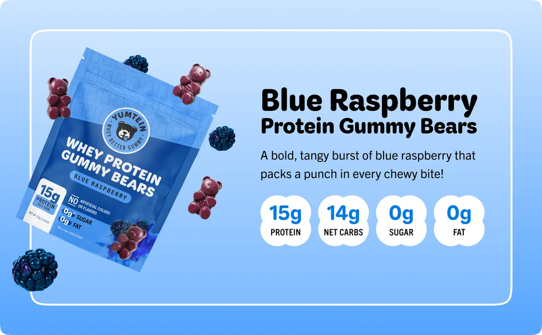 Blue Raspberry Protein Gummy Bears