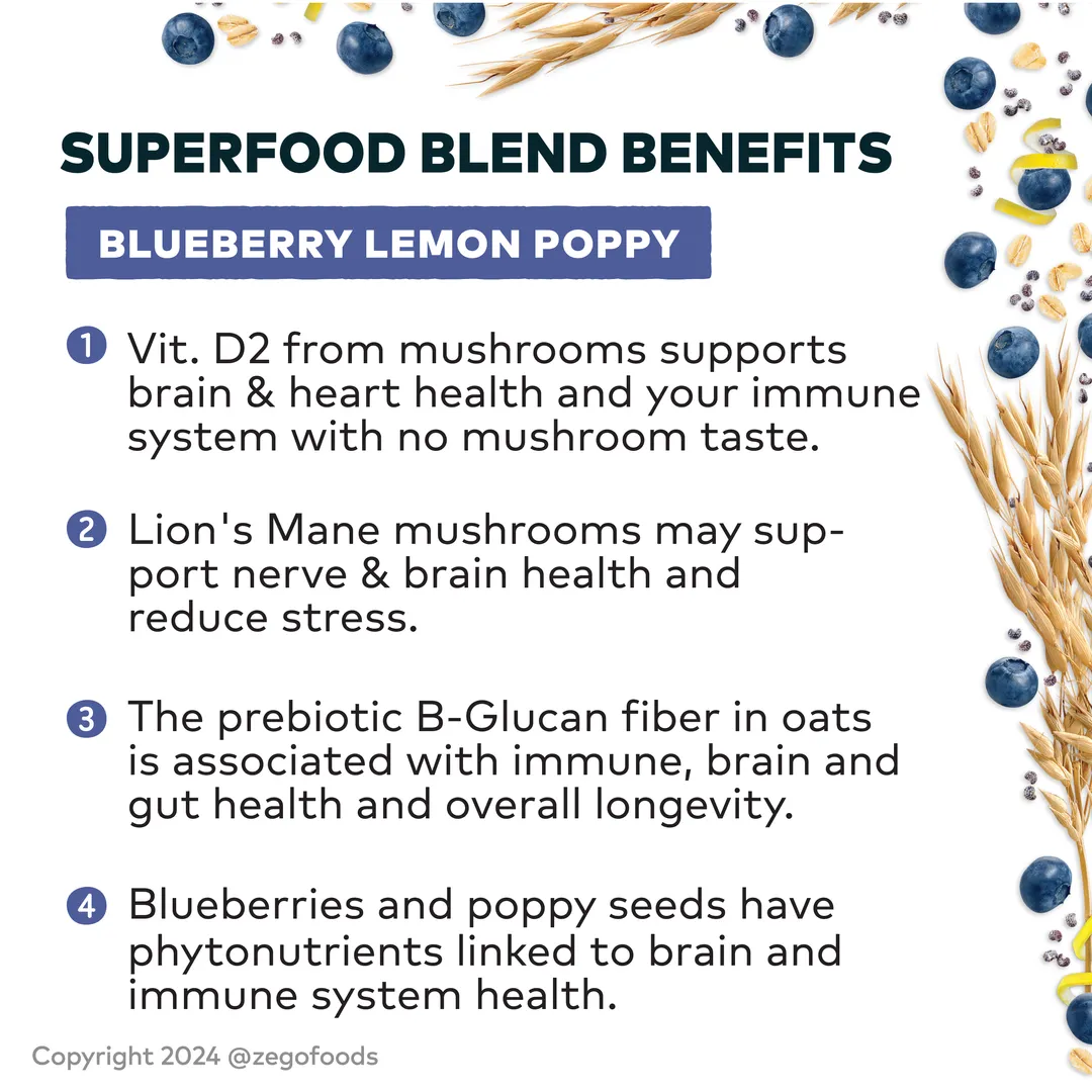 Organic Oatmeal Superfood Blueberry Lemon Poppy (10 oz.)