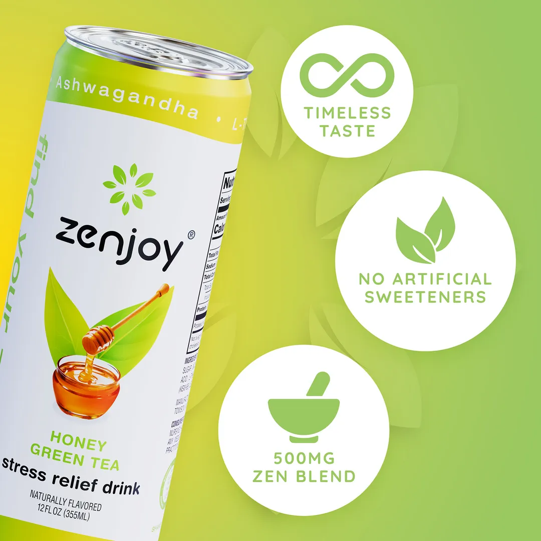 Zenjoy - Honey Green Tea, Adaptogenic Relaxation Drink