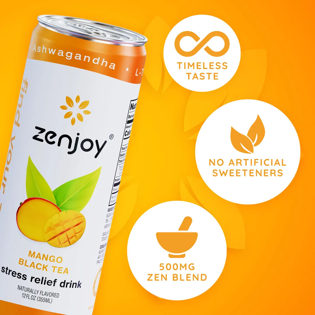Zenjoy - Mango Black Tea, Adaptogenic Relaxation Drink