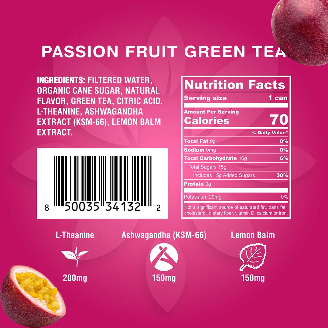Zenjoy - Passion Fruit Green Tea, Adaptogenic Relaxation Drink
