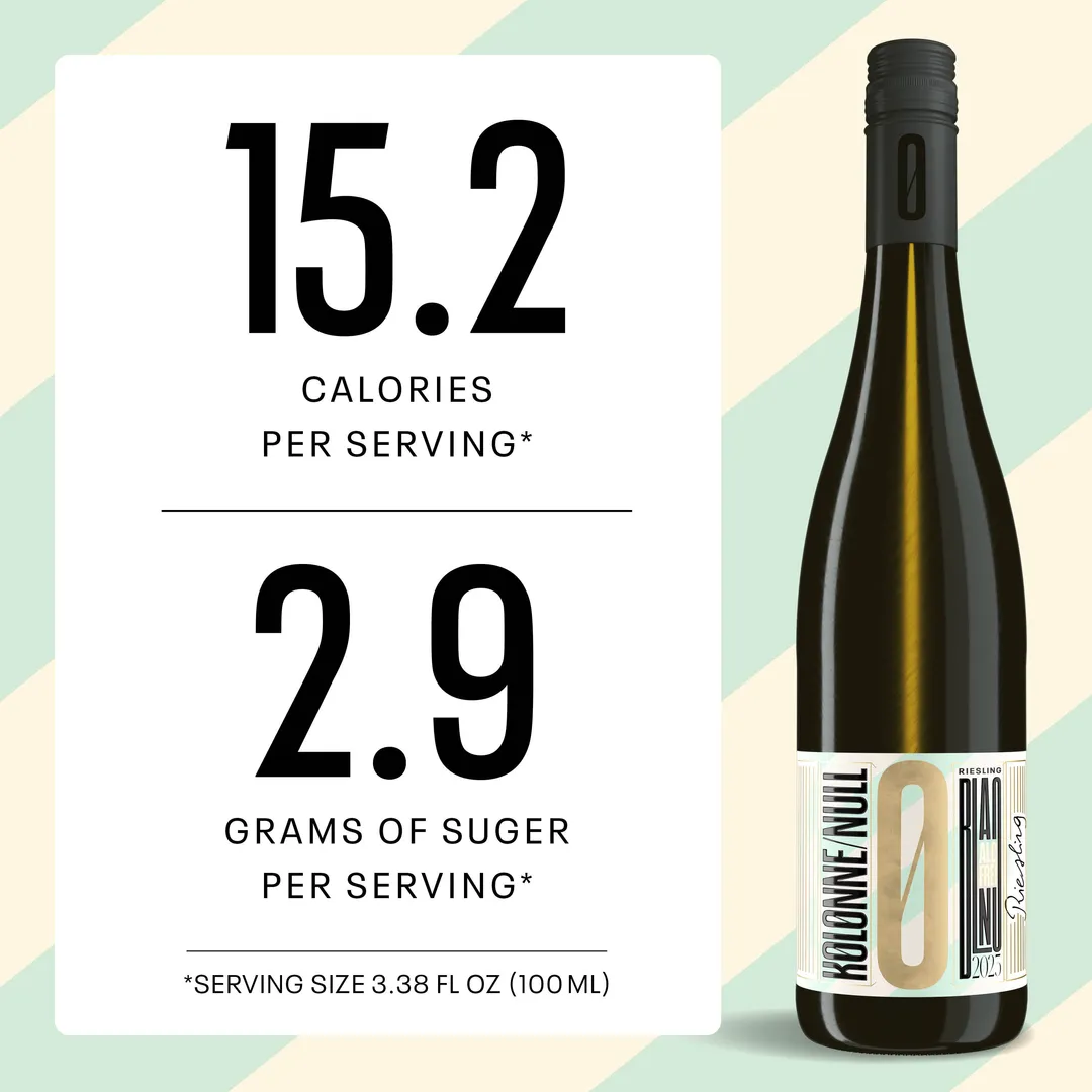 Kolonne Null Riesling, Non-Alcoholic White Wine | Expressive Minerals, Delicate Acidity, Fine Fruit | Dealcoholized with Grapes from Germany 25.4 fl oz (<0.5% ABV, 750ml)