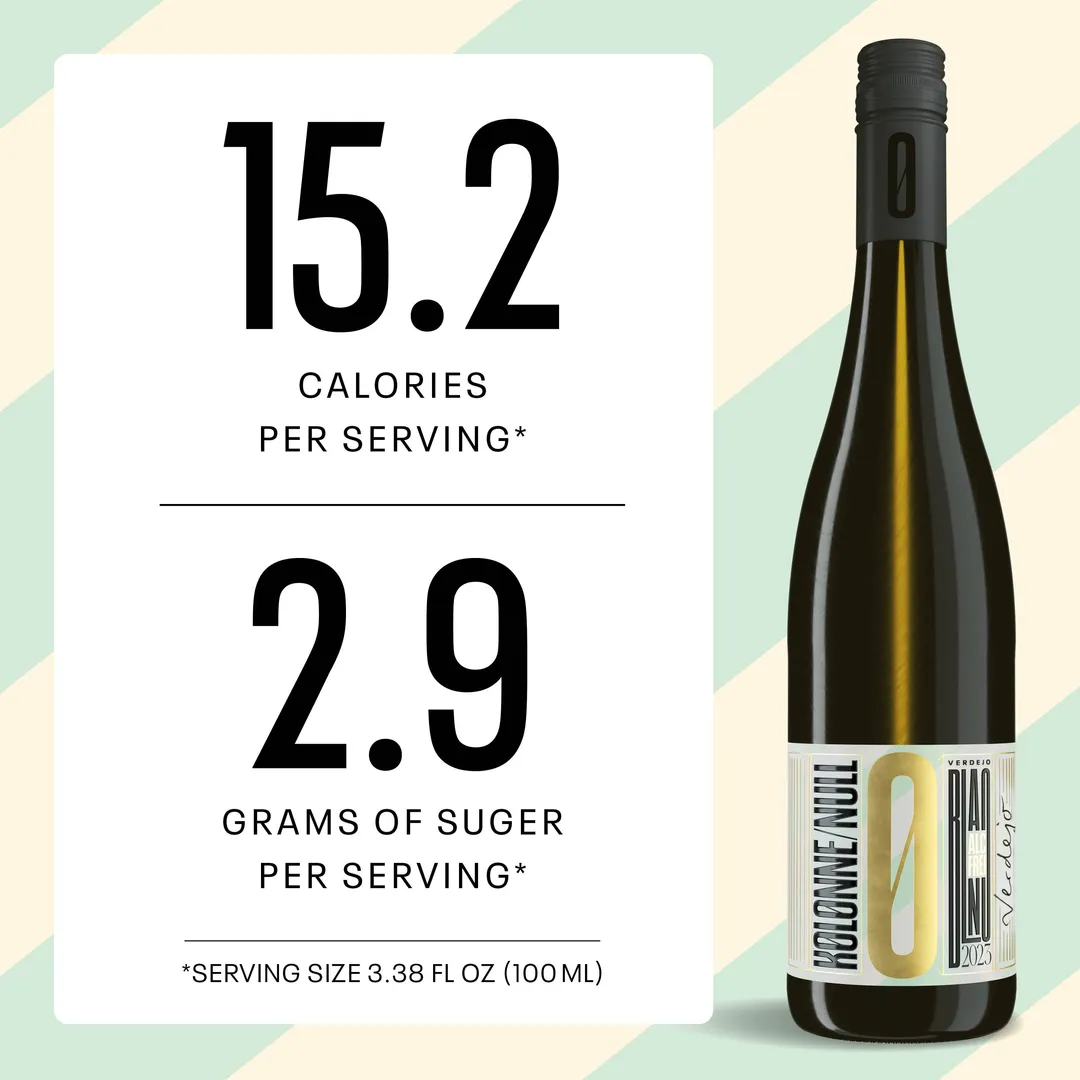 Kolonne Null Verdejo, Non-Alcoholic White Wine | Round Bodied, Tropical Fruit Flavors | Dealcoholized with Grapes from Spain 25.4 fl oz (<0.5% ABV, 750ml)