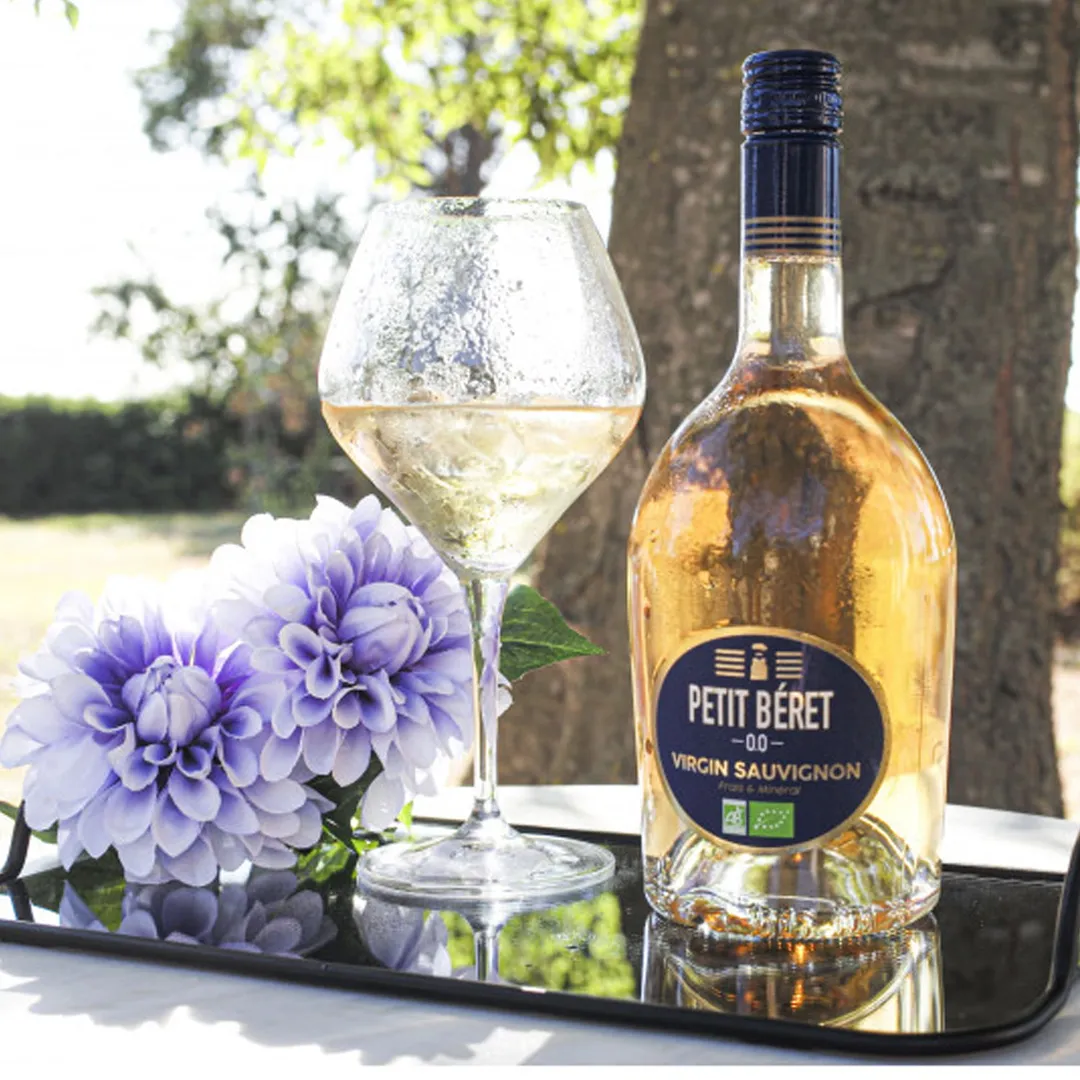 Le Petit Beret Virgin Sauvignon Blanc Non-Alcoholic White Wine (Never Alcoholized, France)