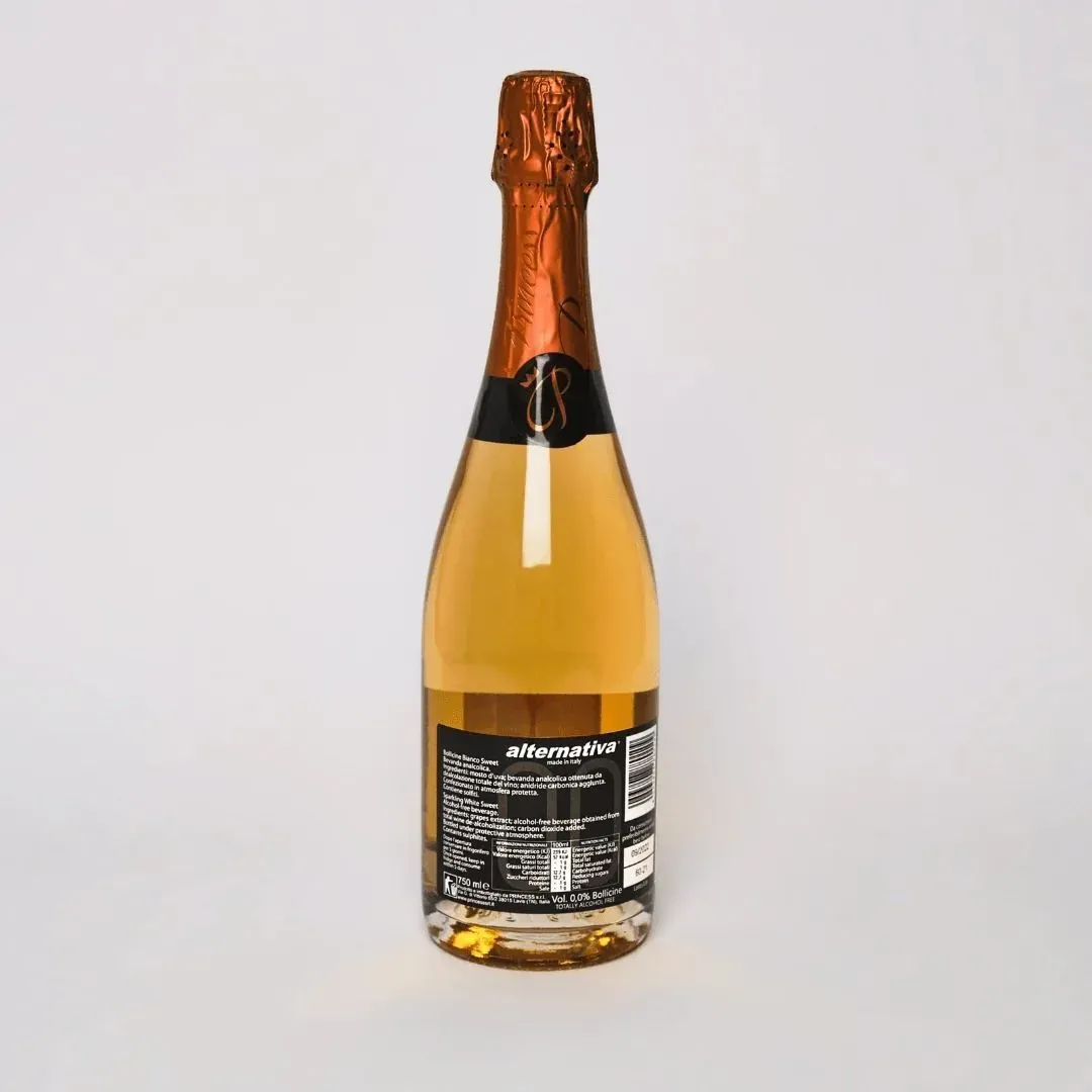 Princess Alternativa Bollicine Bianco Sweet Non-Alcoholic Dessert Wine (0.0% ABV, Italy)