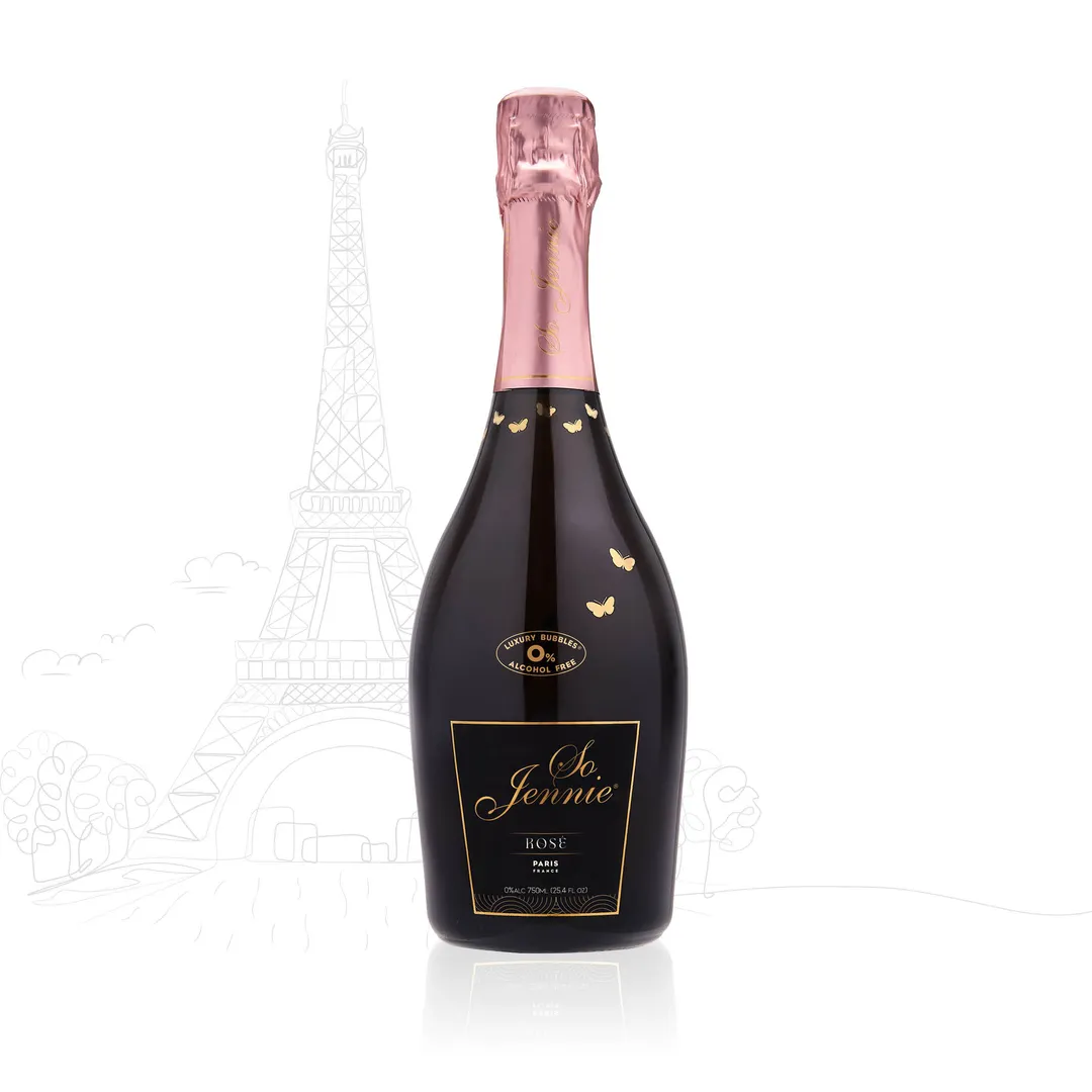 So Jennie Paris Alcohol-Free Rose Bubbly Champagne Alternative 750ml (0.0% ABV, France)