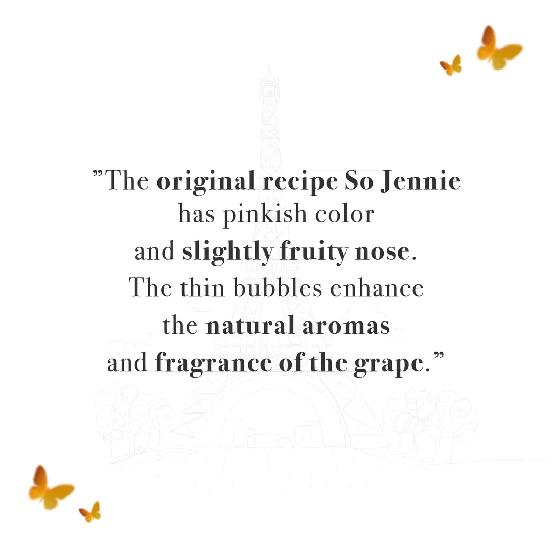 So Jennie Paris Alcohol-Free Rose Bubbly Champagne Alternative 750ml (0.0% ABV, France)