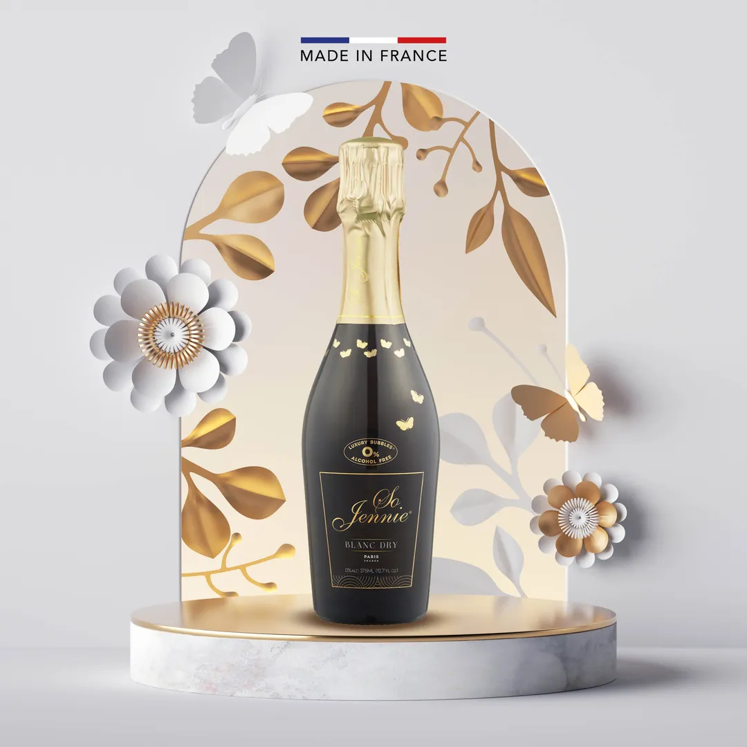 So Jennie Paris Blanc Dry Alcohol-Free Champagne Alternative Half Bottle 375ml (0.0% ABV, France)