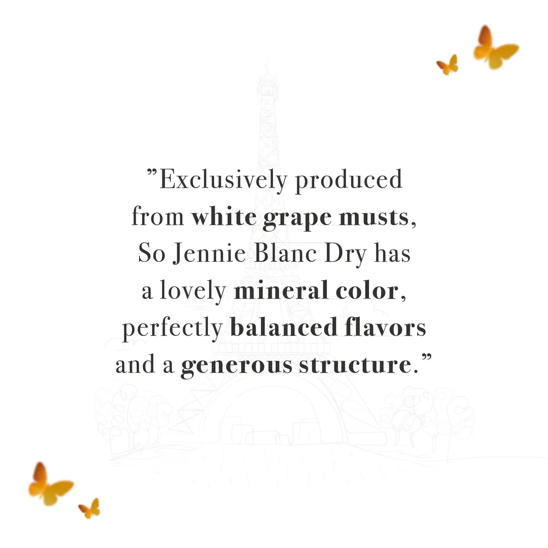 So Jennie Paris Blanc Dry Alcohol-Free Champagne Alternative Half Bottle 375ml (0.0% ABV, France)