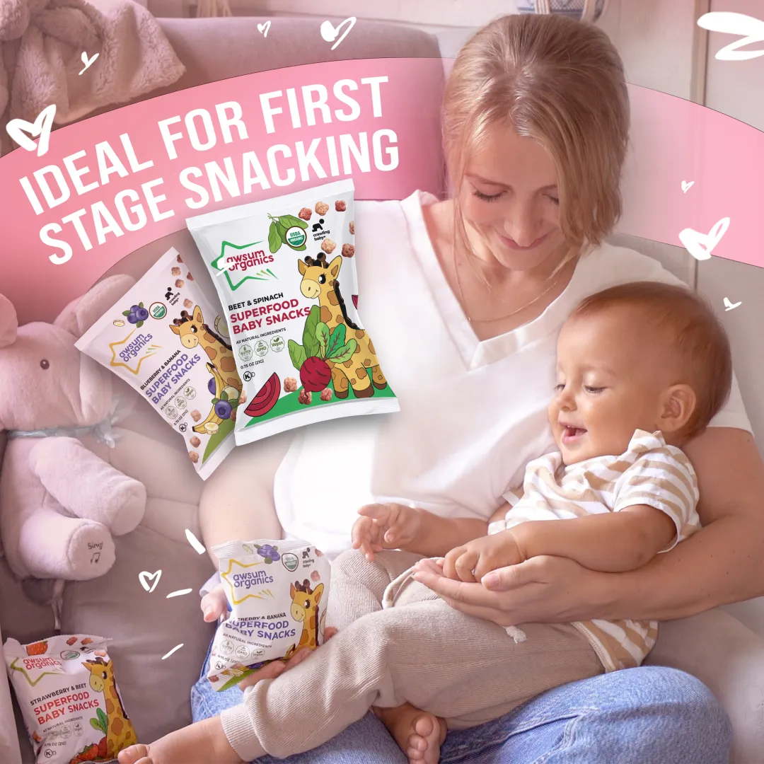 Awsum Organic Superfood Baby Snacks Variety Box - 4 Flavors