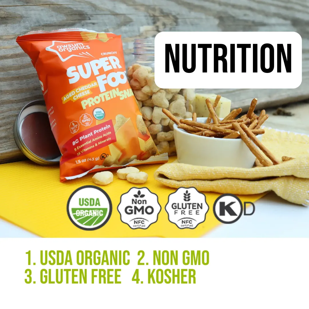 Awsum Organics Aged Cheddar Protein Snacks