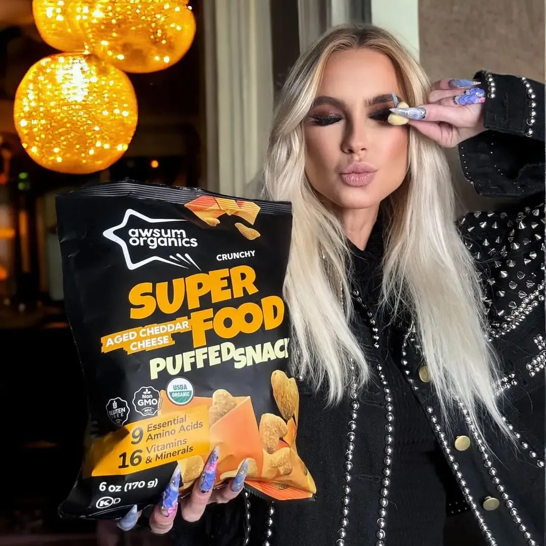 Awsum Organics Aged Cheddar Superfood Chips & Puffed Snackss