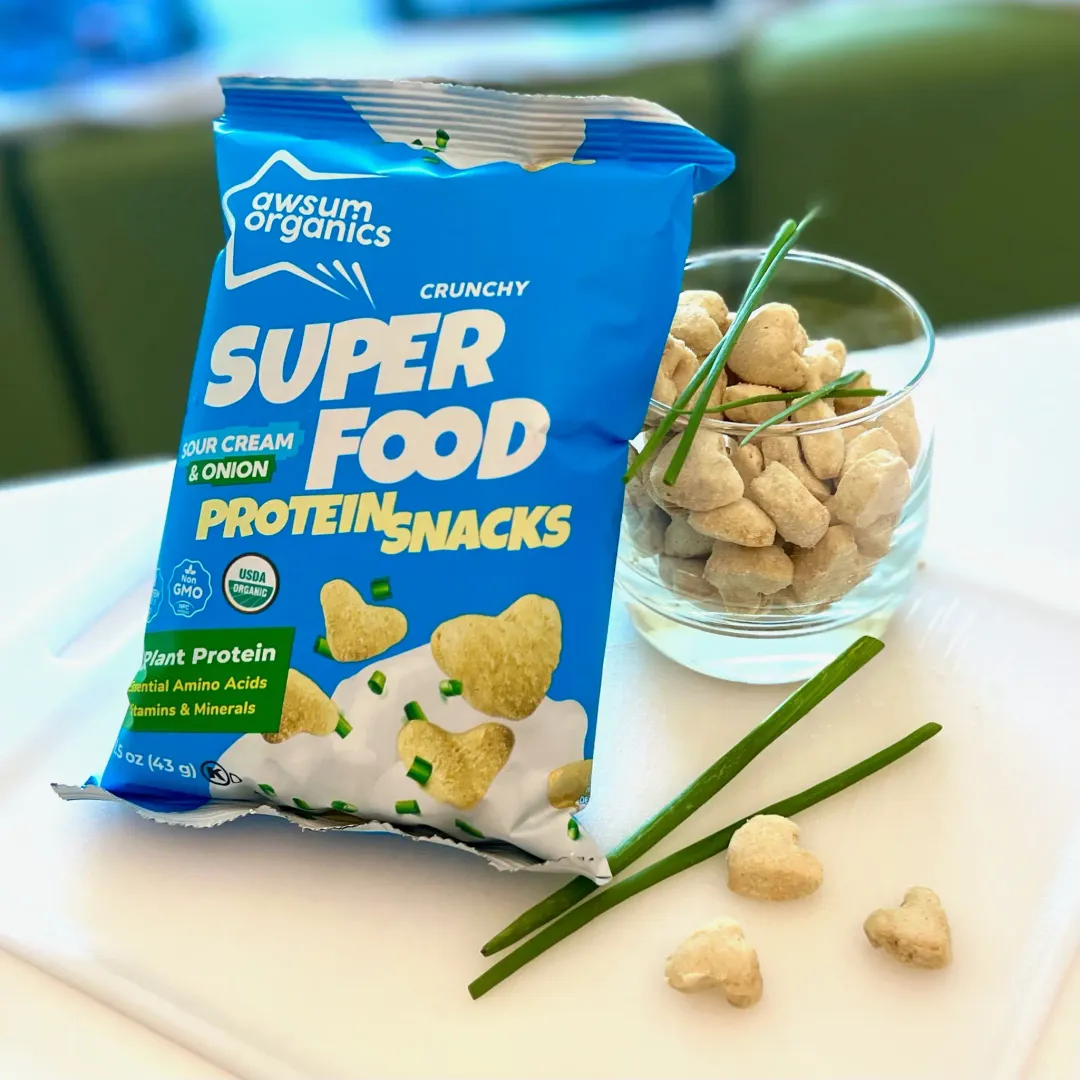 Awsum Organics Sour Cream & Onion Protein Snacks