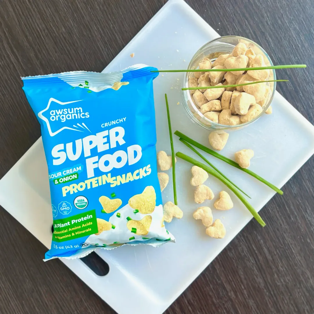Awsum Organics Sour Cream & Onion Protein Snacks