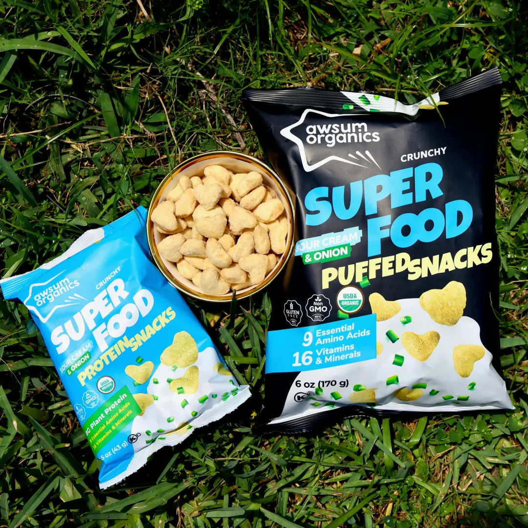 Awsum Organics Sour Cream & Onion Protein Snacks