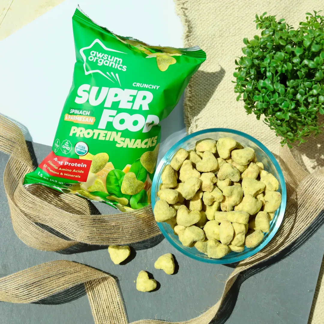Awsum Organics Spinach Parmesan Protein Snacks