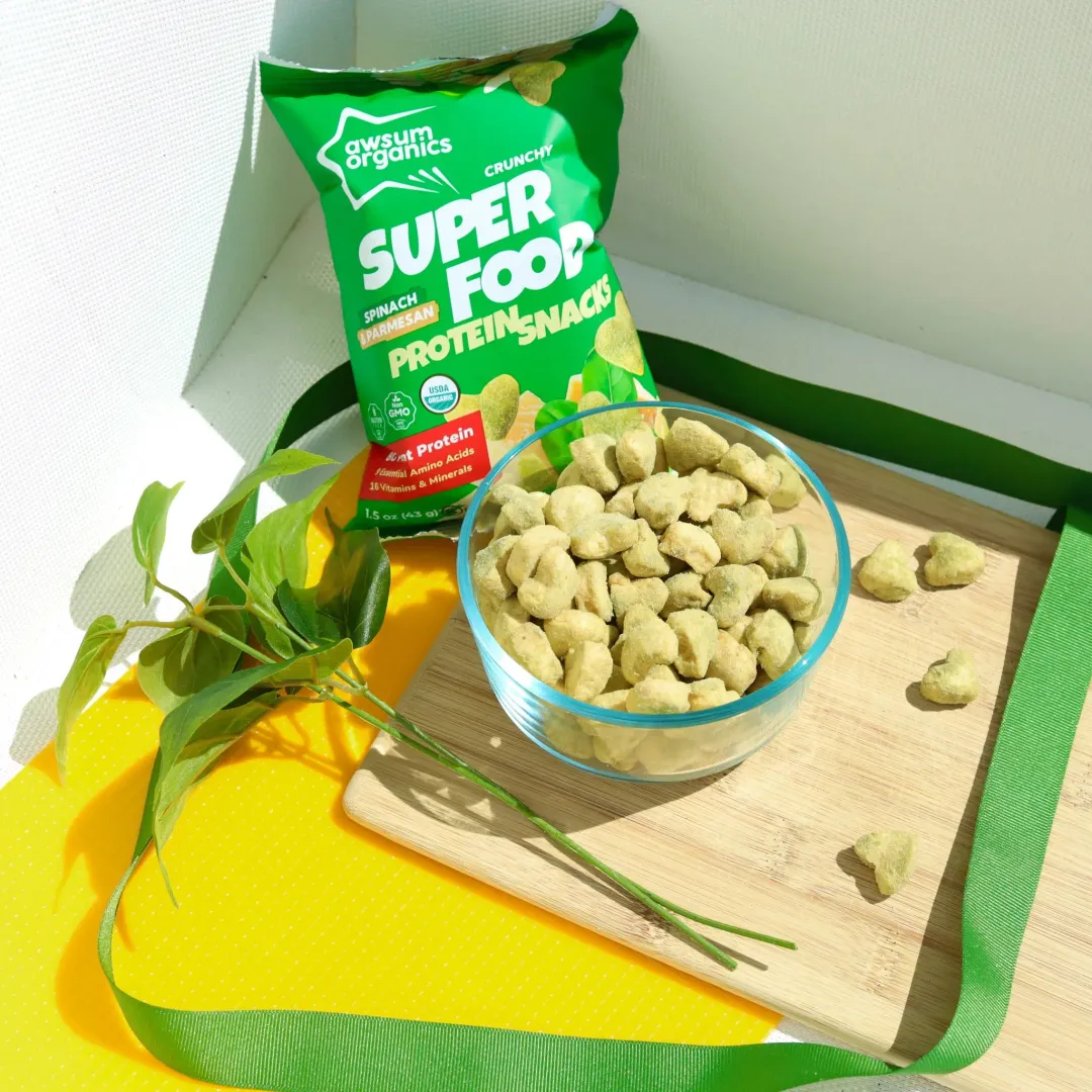Awsum Organics Spinach Parmesan Protein Snacks
