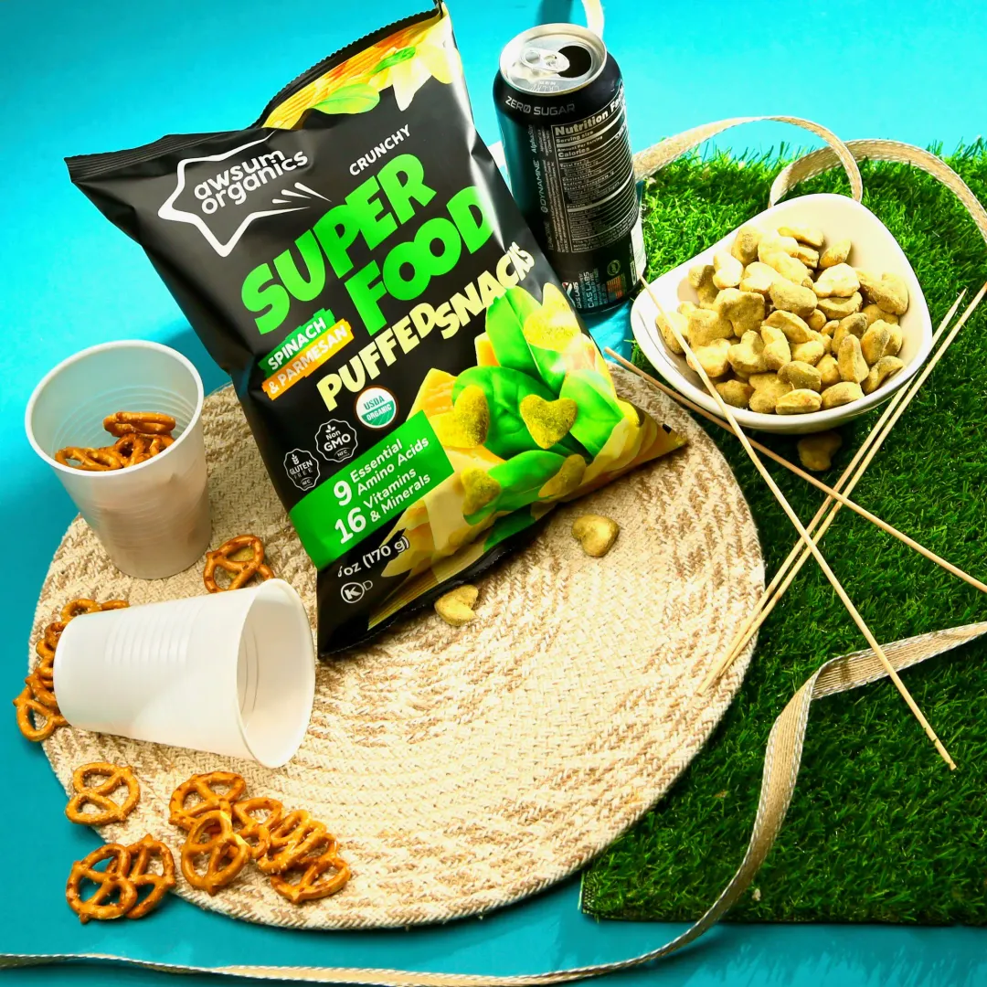 Awsum Organics Spinach and Parmesan Superfood Chips & Puffed Snackss
