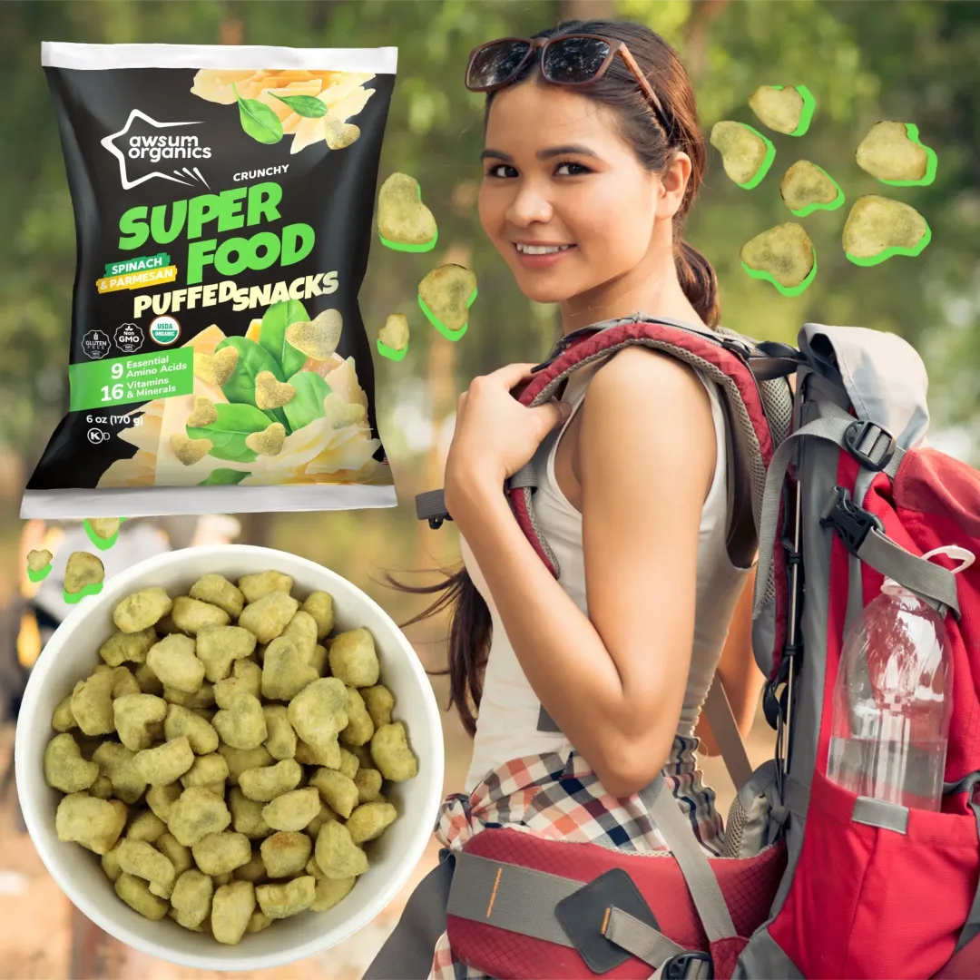 Awsum Organics Spinach and Parmesan Superfood Chips & Puffed Snackss