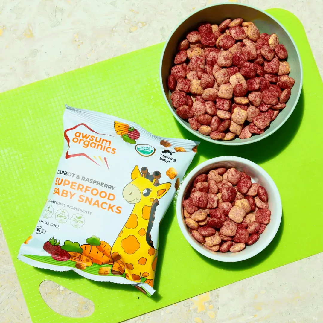 Awsum Organics Superfood Carrot & Raspberry Baby Snacks 0.75oz