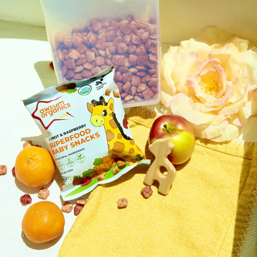 Awsum Organics Superfood Carrot & Raspberry Baby Snacks 0.75oz