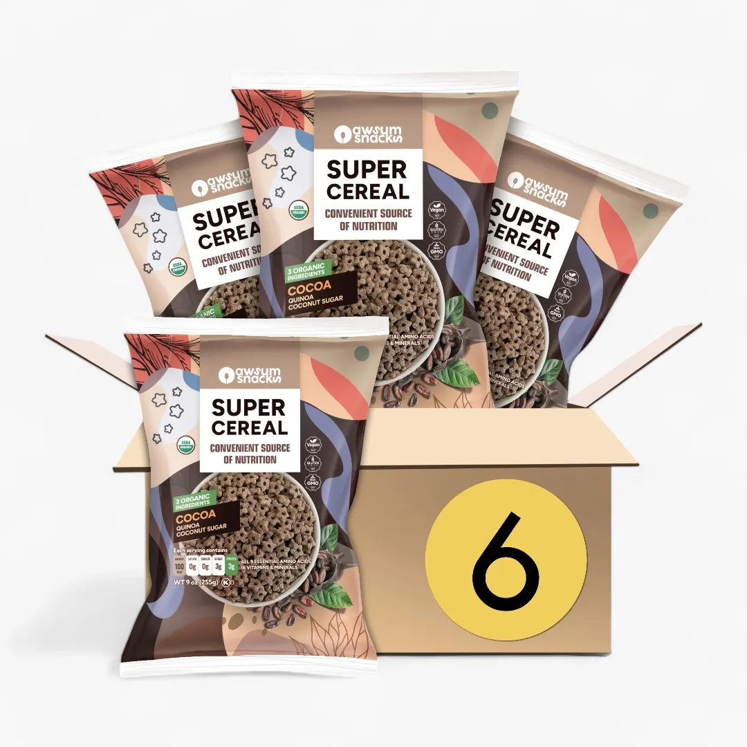 Awsum Snacks Organic Quinoa, Cocoa, Raw Coconut Sugar Cereal
