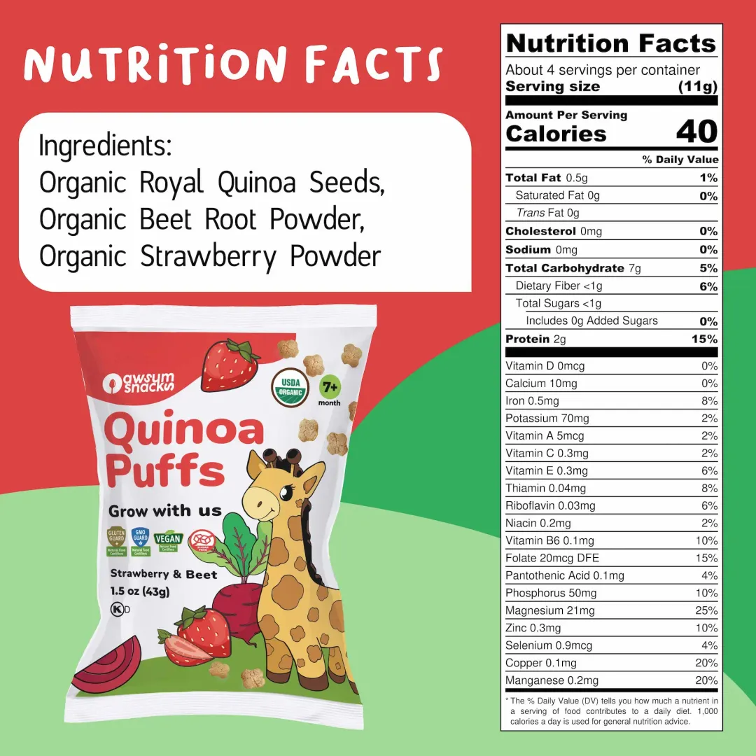 Awsum Snacks Superfood Baby Puffs - Variety Box - 4 Flavors