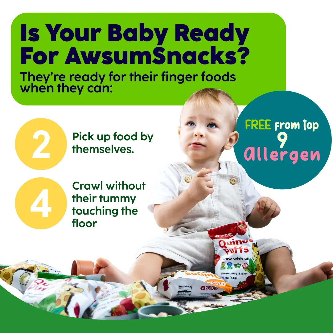 Awsum Snacks Superfood Banana & Blueberry Baby Puffs 1.5oz
