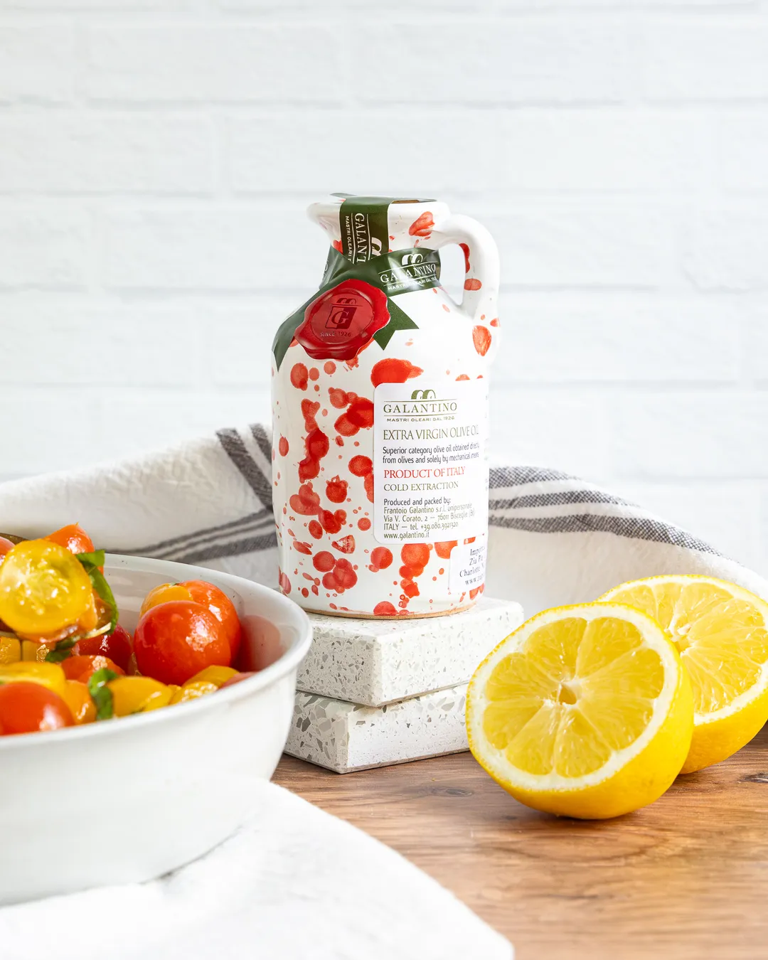 Fantasia Extra Virgin Olive Oil Ceramic - 250ml By Galantino (Red)