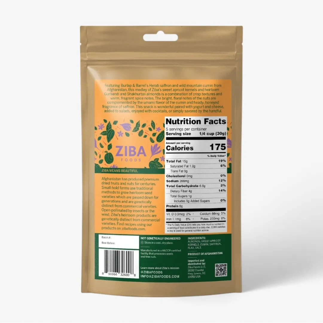 Spiced Almonds & Sweet Apricot Kernels- Vegan 5.3oz (Vegan)