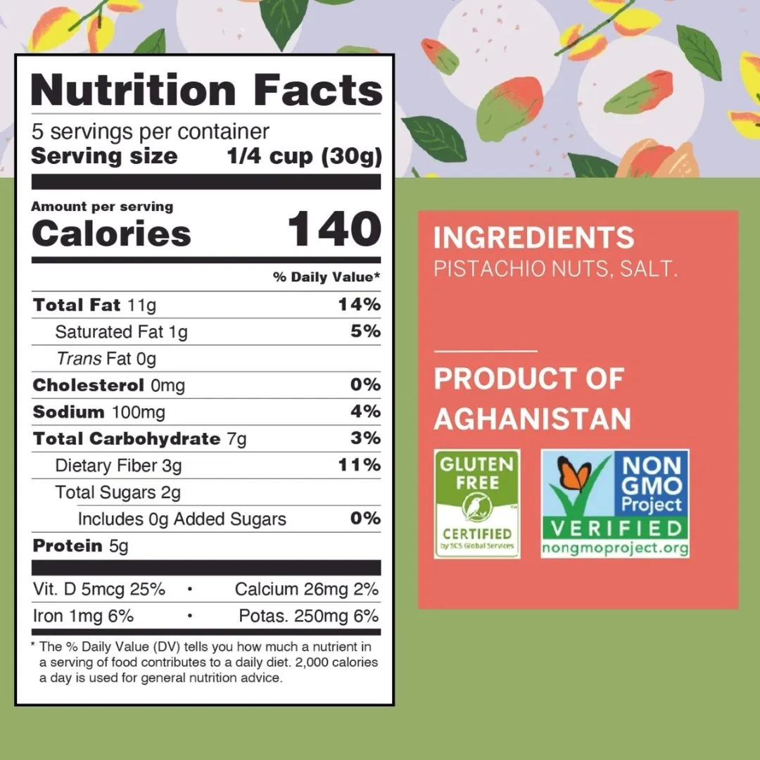 Baby Pistachio Kernels (Dry Roasted & Salted), Vegan 5 oz