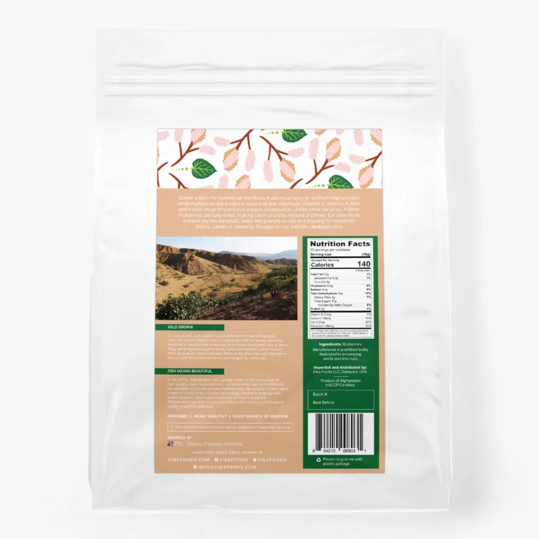 Dried White Mulberries Bulk, Vegan 1kg