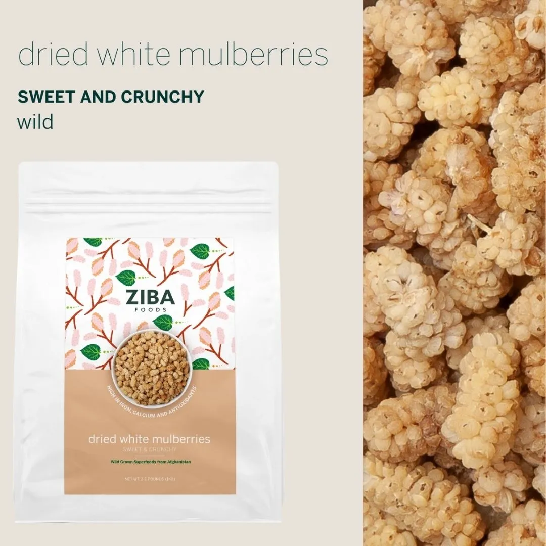Dried White Mulberries Bulk, Vegan 1kg