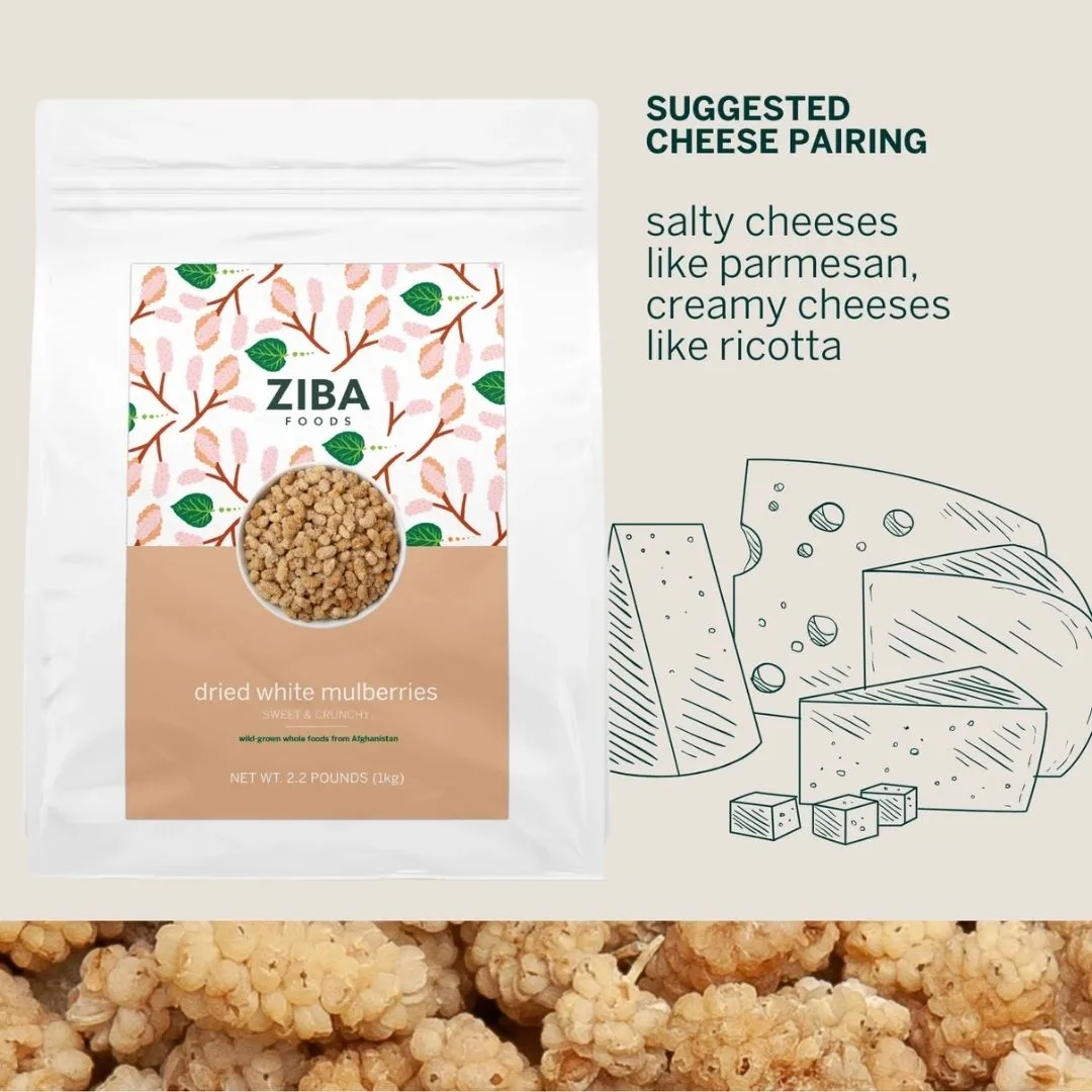 Dried White Mulberries Bulk, Vegan 1kg
