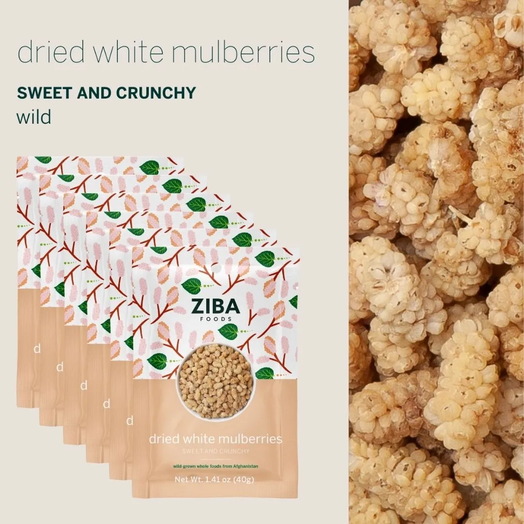 Dried White Mulberries Single-Serve Snack, Vegan 1 oz