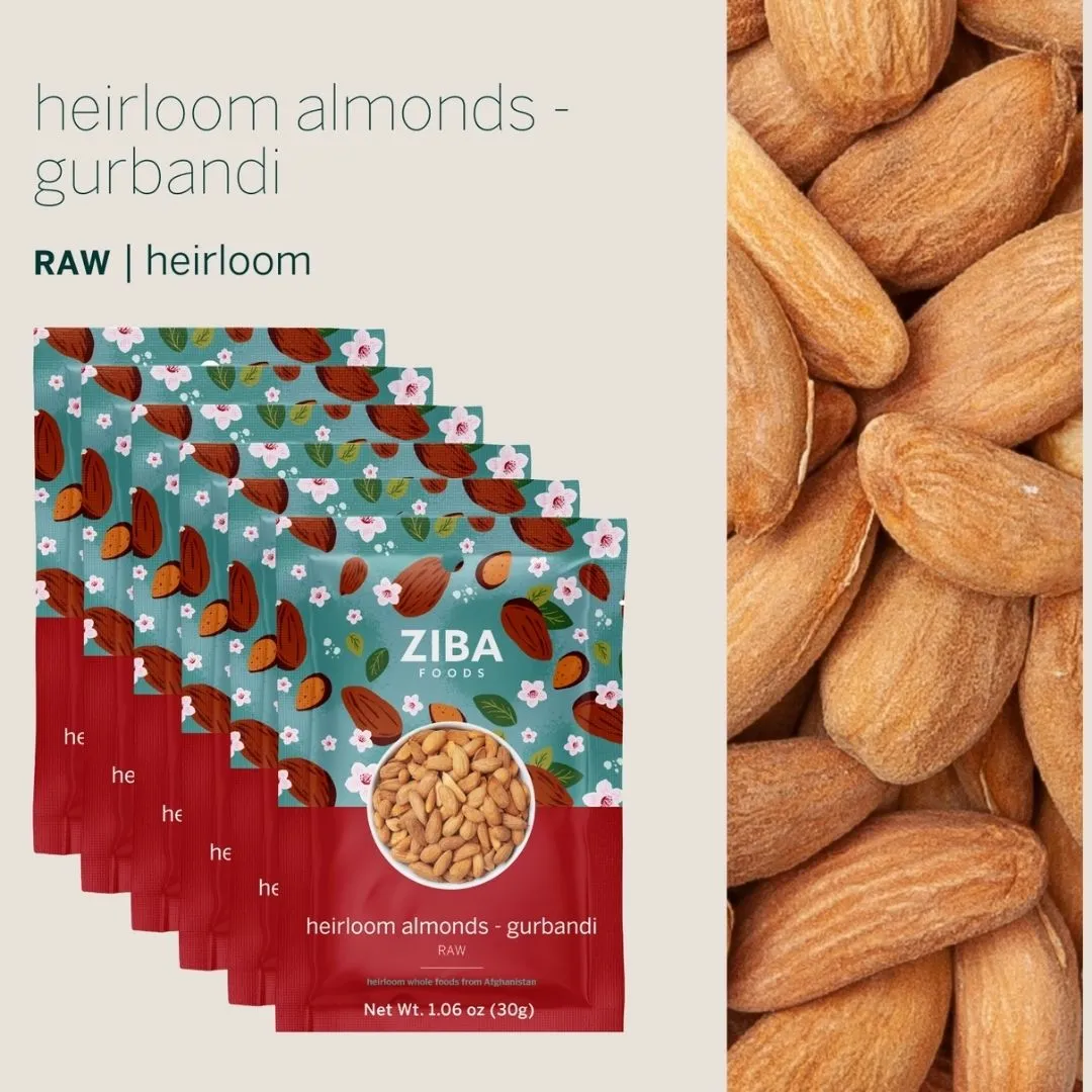 Heirloom Almond Gurbandi (Raw) Single-Serve Snack Vegan 1 oz