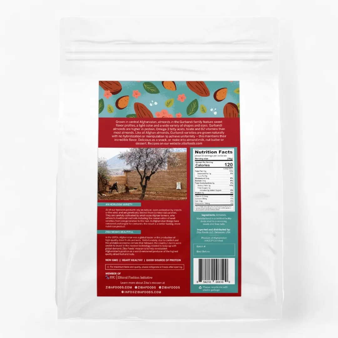 Heirloom Almonds - Gurbandi (Raw) Bulk, Vegan 1kg