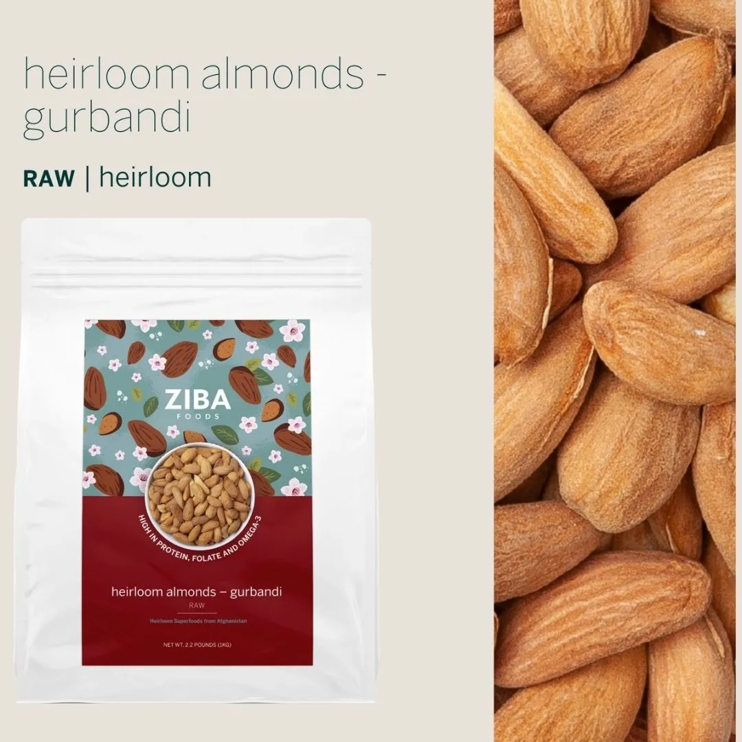 Heirloom Almonds - Gurbandi (Raw) Bulk, Vegan 1kg