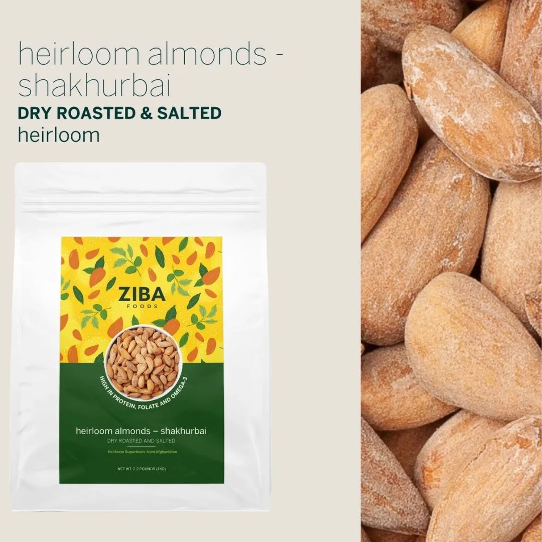 Heirloom Almonds - Shakhurbai (Dry Roasted & Salted) 1kg