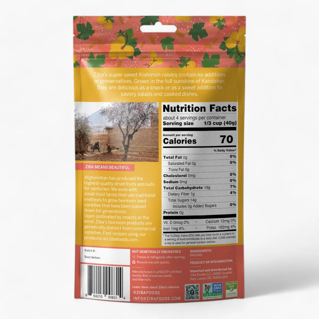 Kishmish Raisins, Vegan 5 oz