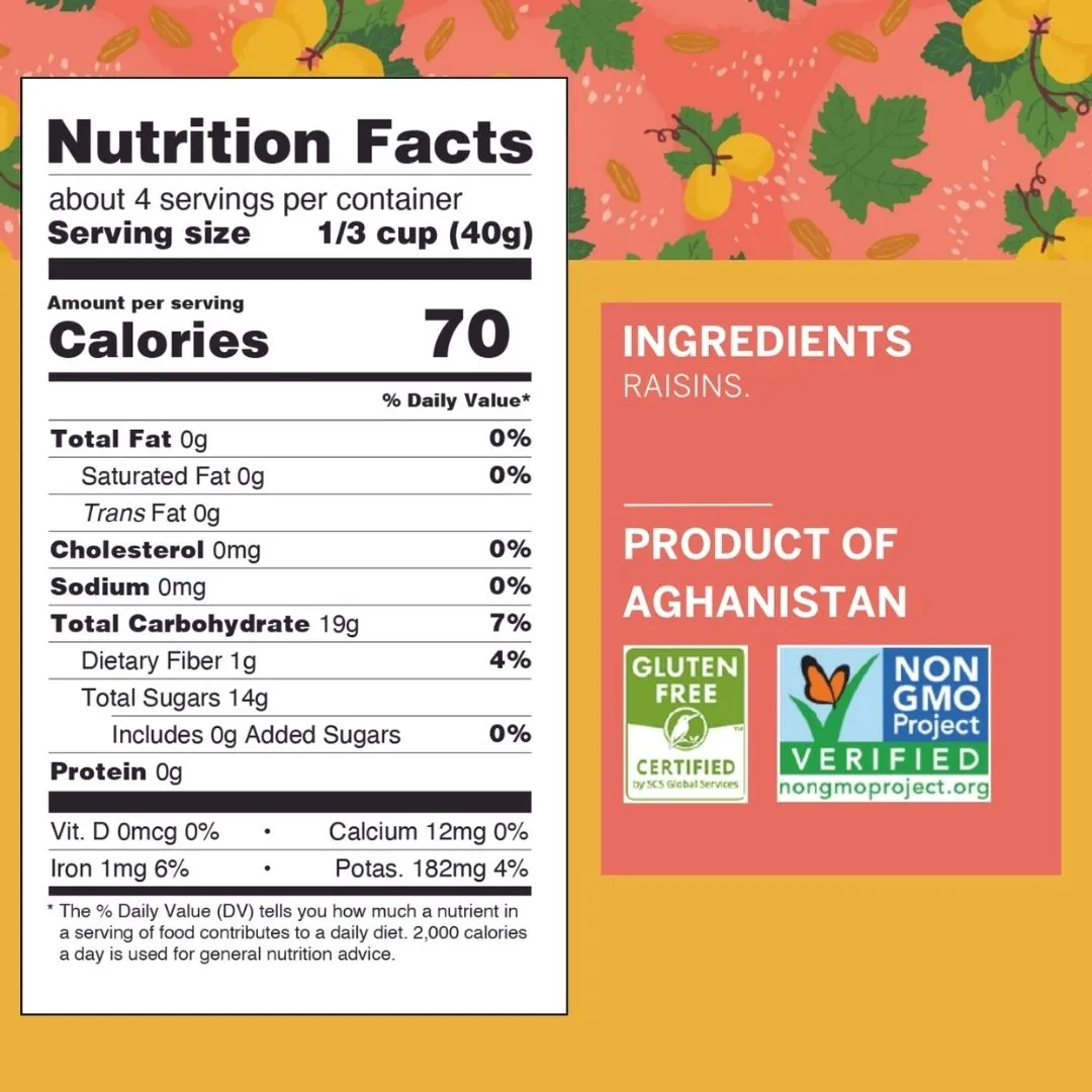 Kishmish Raisins, Vegan 5 oz