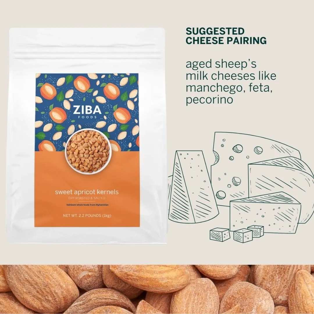 Sweet Apricot Seeds (Dry Roasted & Salted) Bulk, Vegan 1kg