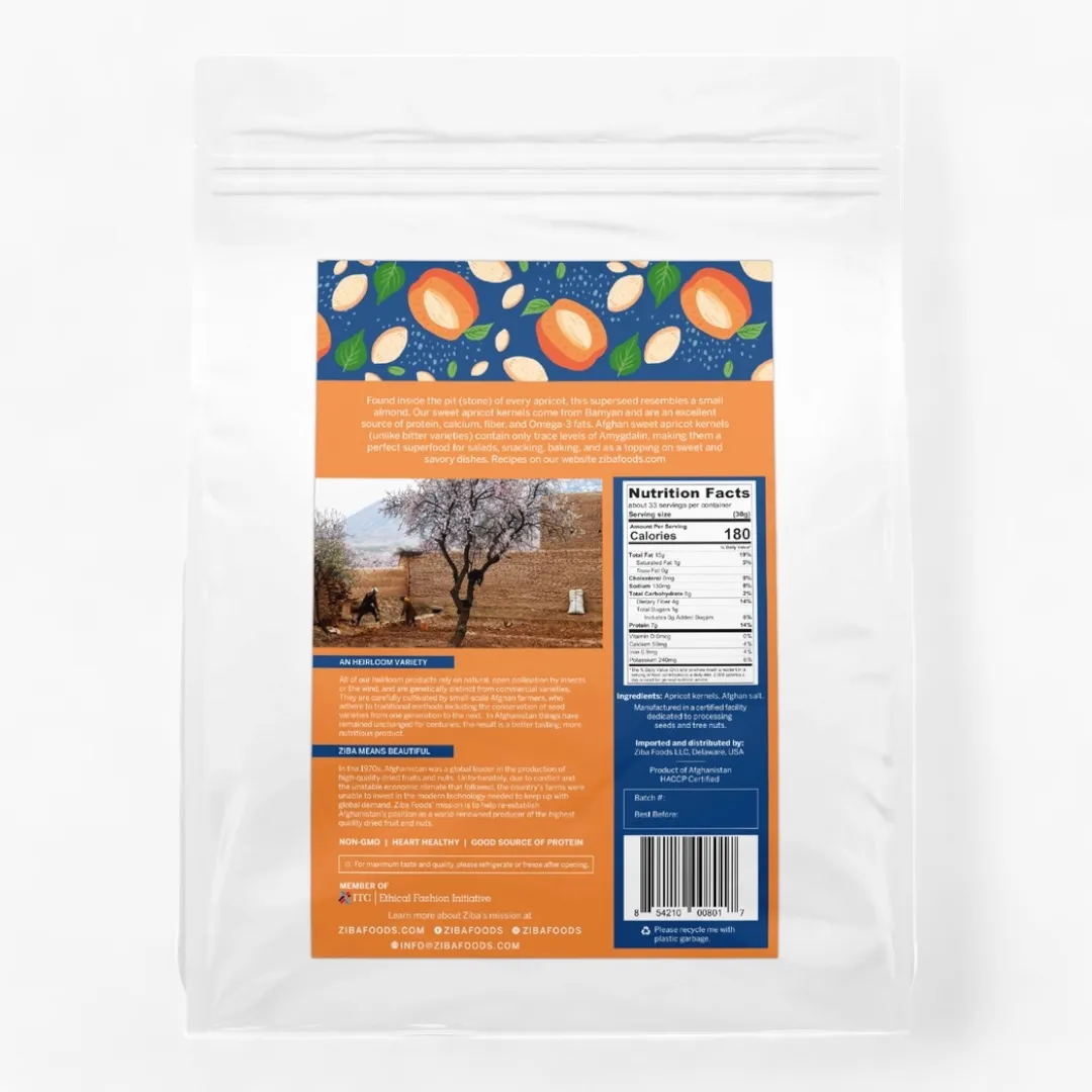 Sweet Apricot Seeds (Dry Roasted & Salted) Bulk, Vegan 1kg