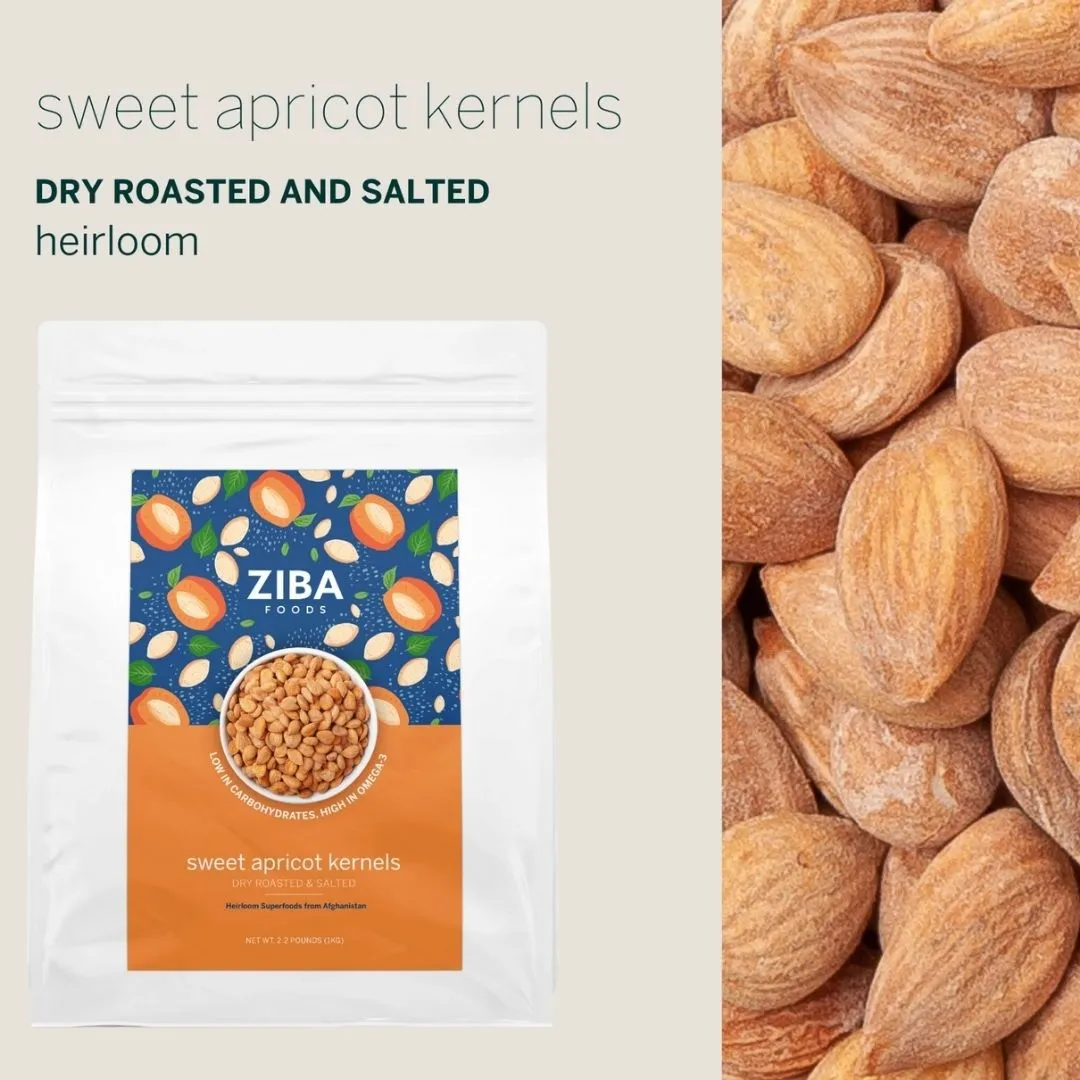 Sweet Apricot Seeds (Dry Roasted & Salted) Bulk, Vegan 1kg